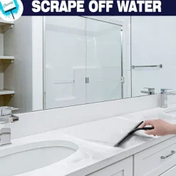 EURL Fönsterrengöring-Allround Duschskrapa: 25 cm Blad, Hållbart Rostfritt Stål, Ergonomiskt Handtag, Självhäftande Förvaringskrok, Rengöring Utan Ränder, Multi-Yta