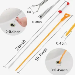 Skadedjur & Insekter-Althee avloppsrensningsverktyg, 13-pack orm avloppsrensningsverktyg för hårborttagning, 24 tum