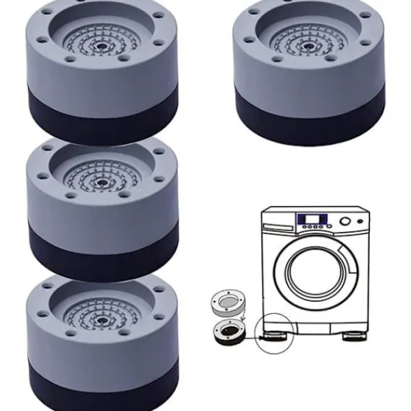 Generic Tvättmaskiner-Antibrus Tvättmaskinsfötter, 4 st Tvättmaskinsfötter, Antivibrations Tvättmaskinskuddar Halkfria