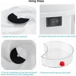 Skadedjur & Insekter-Automatisk Spinning Mute Elektrisk flugfälla-enhet med fångstmat USB-kabel -CY JET1617