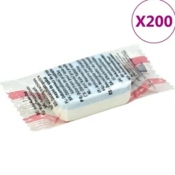 VIDAXL Rengöringsmedel-Avkalkningsmedelstabletter för tvättmaskin - - 200 stycken - Neutraliserar dåliga lukter