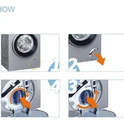 DAO Tvättmaskiner-Avloppsplugg för Siemens Bosch Wm1095/1065 Wd7205 Tvättmaskin Dräneringspump [DB]