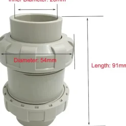 NeunWolken Tvättmaskiner-Backventil (envägs) grått vattenblock läckageskyddsventil tvättmaskin diskmaskin 20mm