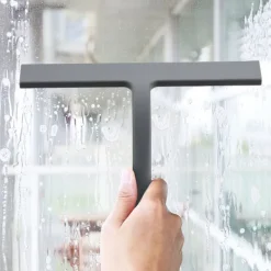 Fönsterrengöring-Badrumsskrapa, Silikon Duschskrapa Grå Fönsterskrapa Med Hängande Hacke För Glas För Badrumsrengöring Fönster Skärmtorkare Rengörare