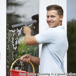 Fönsterrengöring-Badrumsskrapa, Silikon Duschskrapa Grå Fönsterskrapa Med Hängande Hacke För Glas För Badrumsrengöring Fönster Skärmtorkare Rengörare