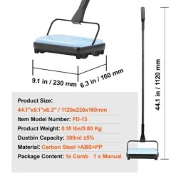 DUOKU Städmaskiner-Balanseringsmaskin--med Sweep Bredd av 170 mm-Designad för Golv och Mattor-Utrustad med en Dammsamlare
