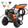 DUOKU Högtryckstvättar-Bensin Högtryckstvätt--3500 PSI 2,6 GPM-Aluminumpump-Set med 5 Munstycken-med Metallvagn