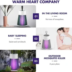 Skadedjur & Insekter-Bg-002 Elektronisk myggfångare hushåll bärbar myggdödande lampa insektsfångare fälla med LED-UV 368nm för flugor skadedjur mygg 2000mah laddningsbar Mo | Fyndiq