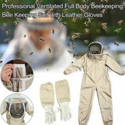 Skadedjur & Insekter-Biodräkt - Professionell biodlingsdräkt med handskar, skyddande huvudbonad för biodlare mot getingar, anti-getingutrustning, kaffefärgad, storlek XL. | Fyndiq