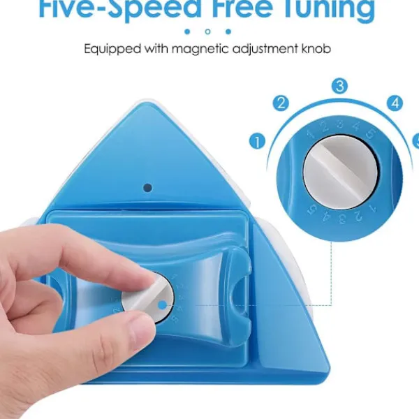 Fönsterrengöring-Blå - 1 st Dubbelsidig Fönsterputsare Fönstertork Magnetisk