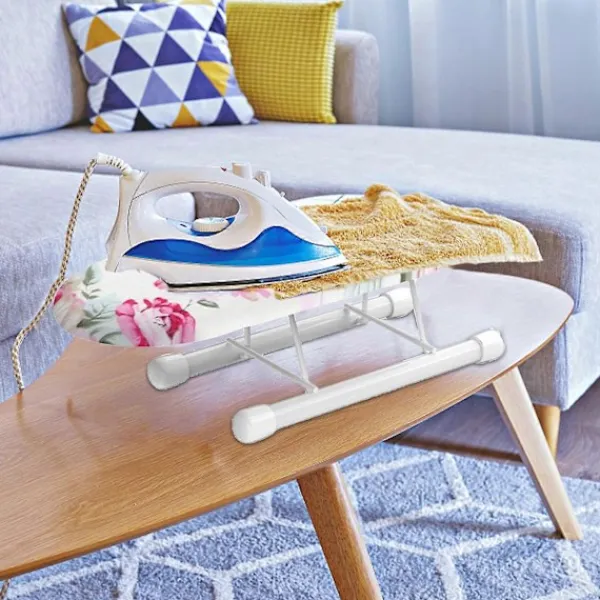 FMYSJ Strykjärn-Bordsstrykbbräda med fällbara ben, liten strykbordsyta i stål, lämplig för sömnad hemma och resor (FMY)