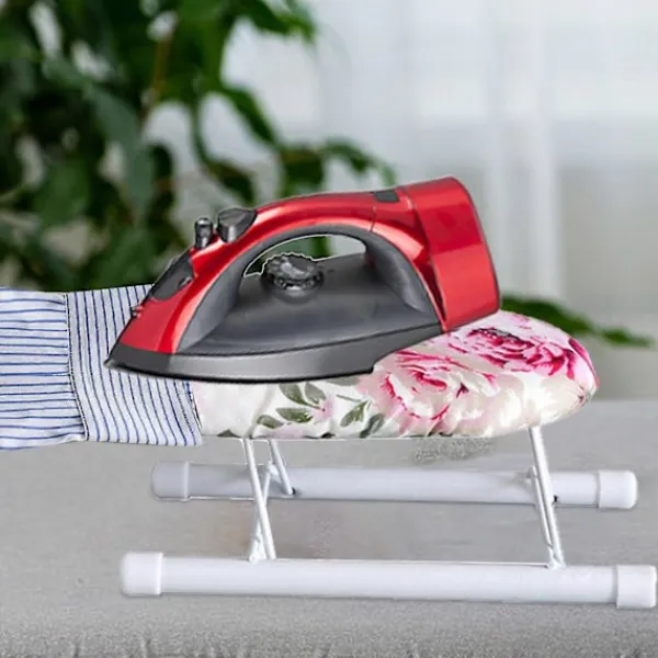 FMYSJ Strykjärn-Bordsstrykbbräda med fällbara ben, liten strykbordsyta i stål, lämplig för sömnad hemma och resor (FMY)