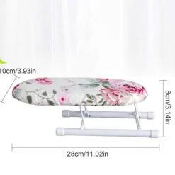 FMYSJ Strykjärn-Bordsstrykbbräda med fällbara ben, liten strykbordsyta i stål, lämplig för sömnad hemma och resor (FMY)