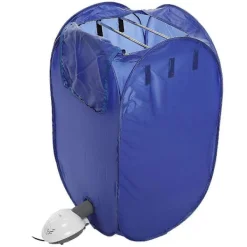 Torktumlare-Bärbar Elektrisk Klädtork Vikbar Rese Air-O-Dry Kläder Varm Klädtork Garderob med Tillbehör - EU-kontakt blå