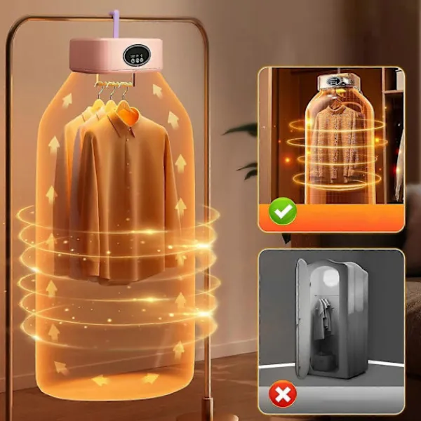 Torktumlare-Bärbar Elektrisk Klädtorkare Rese Snabbtorkande Vikbar