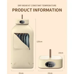 Torktumlare-Bärbar Elektrisk Torktumlare 600W med Torkpåse, för lägenheter, husbilar, resor (Gul)