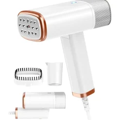 Ångtvättar-Bärbar Handhållen Klädstrykare - Snabb Uppvärmning, med Borste & Mätkopp - Rynkremover för Hemmet, Kontoret och Resor