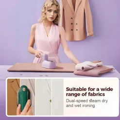 Strykjärn-Bärbar Klädångare Strykjärn, 1000W Dubbla Ånglägen & 180° Flexibelt Munstycke, Kompakt Handhållen Design för Resor och Affärer, Lila Co