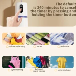 Torktumlare-Bärbar klädtork, kompakt elektrisk klädtork, multifunktionell mini-klädtork, lämplig för resor, husbilar och lägenheter.