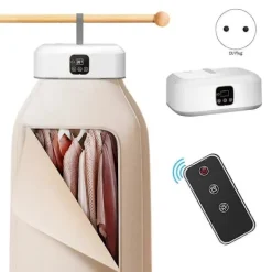 Torktumlare-Bärbar Klädtork, Mini Tvättmaskinstorkar med Fjärrkontroll, Liten Kompakt Vikbar Elektrisk Torkmaskin EU-kontakt