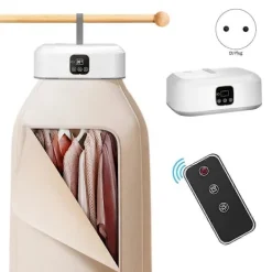 Torktumlare-Bärbar Klädtork, Mini Tvättmaskinstorkar med Fjärrkontroll, Liten Kompakt Hopfällbar Elektrisk Torkmaskin EU-kontakt