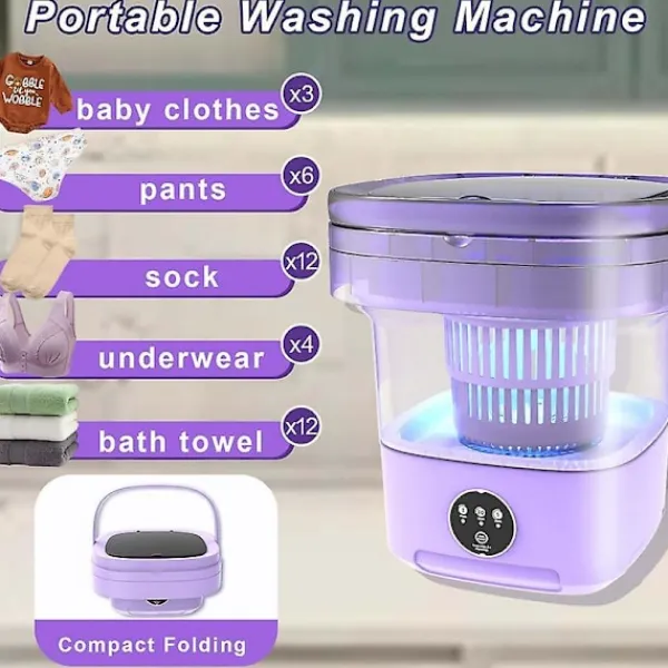 Tvättmaskiner-Bärbar tvättmaskin, 11L 2-i-1 hopfällbar tvättmaskin och centrifug – FA-