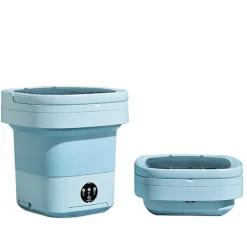 Tvättmaskiner-Bärbar Tvättmaskin, 11L 2-i-1 Vikbar Tvättmaskin och Centrifug