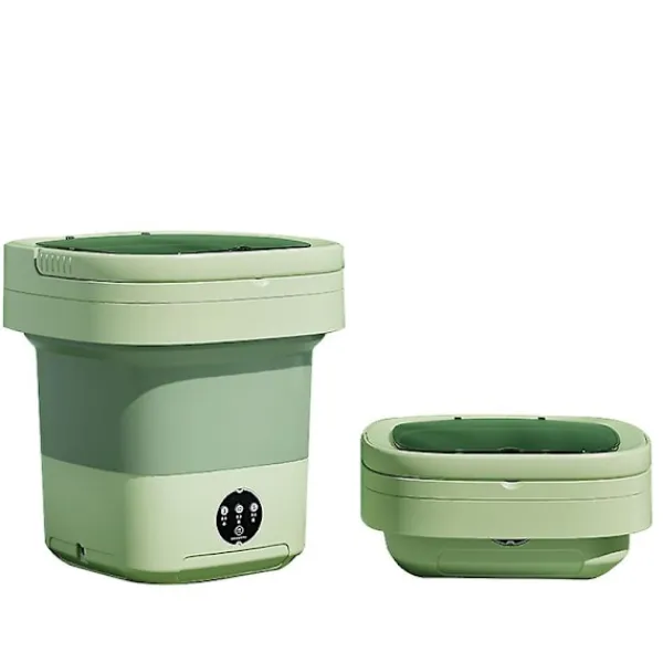 Tvättmaskiner-Bärbar Tvättmaskin, 11L 2-i-1 Vikbar Tvättmaskin och Centrifug green