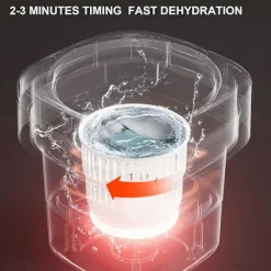 Tvättmaskiner-Bärbar Tvättmaskin Med Torkhink Hopfällbar Antibakteriell Tvätt