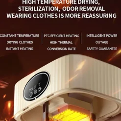 Torktumlare-Bärbar Vikbar Klädtorkare Tyst Drift Timerfunktion Energibesparande Snabbtorkande Maskin för Camping Lägenhet Sovsalar