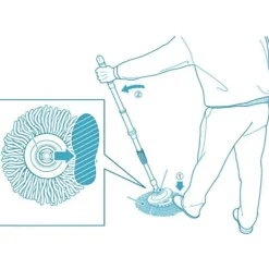 J-star Städmoppar-Byte av 3-pack mopphuvud för orkansnurrmoppar, mikrofiberpåfyllningar, rund standardstorlek