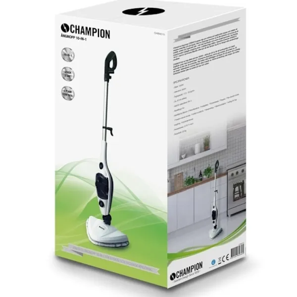 Champion Ångtvättar-Ångmopp 10-in-1 1500W SM210 Vit/Svart