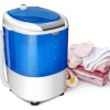 COSTWAY Tvättmaskiner-Mini-tvättmaskin med enkelsnurra 2,5 kg bärbar med tidsfunktion för lägenhet/sovsal