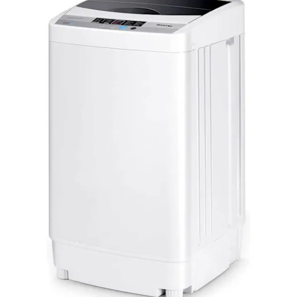 COSTWAY Tvättmaskiner-Tvättmaskin Automatisk 10 Program Kapacitet Tvätt 4,5 kg LED-display Tvättmaskin Vatten- och Energibesparing