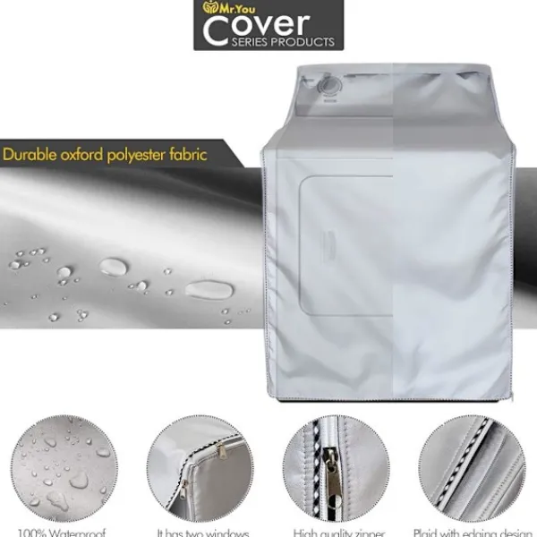 ATELA Torktumlare-Cover, cover, cover, slitstarkt tjockt tyg, design med 2 dragkedjor, lätt att använda. Passar de flesta topp- eller frontlastskrubber Dr