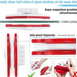 Fönsterrengöring-Dammsudd och golvtvätt Dubbelsidig fönsterputs, magnetisk fönsterputs, dubbelsidig fönsterputs med fallskydd, lämplig för torkning