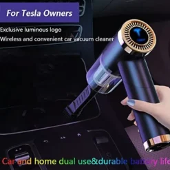 ATELA Dammsugare & Tillbehör-Dammsugare för Tesla Bilrengöring för modell 3/X/Y/S Bärbara sladdlösa dammsugare med LED-ljus Tesla tillbehör med kraftfullt sug 5V/120W/9000Pa
