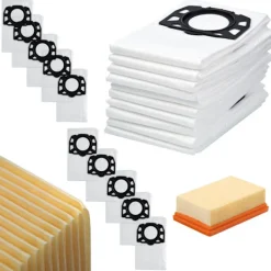 Rosfix Dammsugare & Tillbehör-Dammsugarpåsar och Filter Set WD6 WD4 WD5 MV4 – 10 Mikrofiberpåsar + Filter | 5 Lager | Ersättningsdel för Kärcher WD4 WD5 WD6 MV4 MV5 MV6