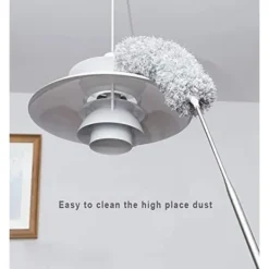 Fönsterrengöring-Dammtorkare teleskopisk tvättbar, dammvippa mikrofiber teleskopskaft i rostfritt stål och böjbar hörnborste, dammduk-FQ-