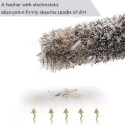 Fönsterrengöring-Dammtorkare teleskopisk tvättbar, dammvippa mikrofiber teleskopskaft i rostfritt stål och böjbar hörnborste, dammduk-FQ-