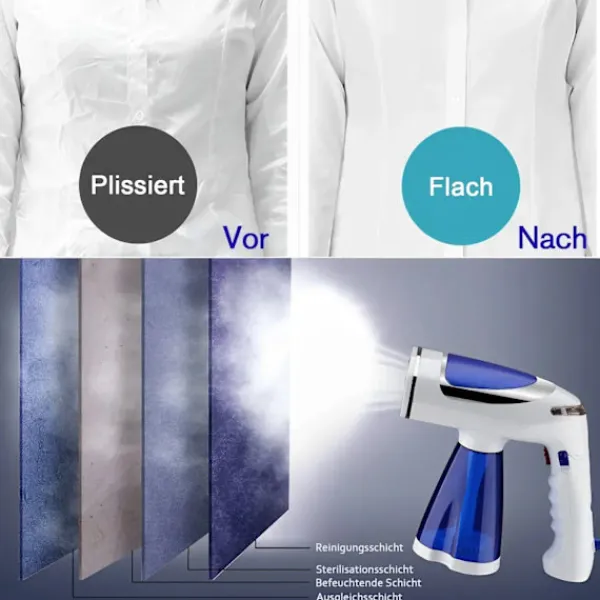 OEM Ångtvättar-Dampfborste, 1600 W effekt, 250 ml vattentank, hopfällbar design