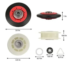 DAO Torktumlare-Db 4392067 Torktumlare Reparationssats &w10837240 Torktumlare Löphjul,279640 Löphjul Remskiva Kompatibel Whirlpool,ersätter 4