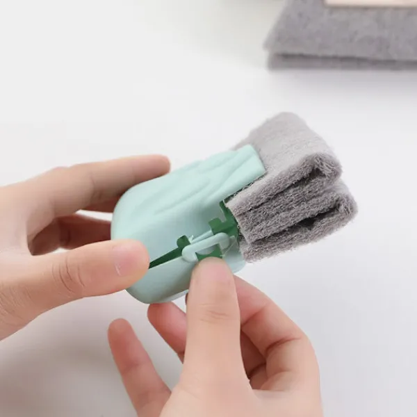 Fönsterrengöring-3-delad fönsterrengöringsborste, kreativ spårrengöringsborste, fönsterrengöringsborste, snabb rengöring av alla hörn och springor