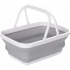Tvättillbehör-1-delad hopfällbar diskbalja, hopfällbar tvättkorg i plast, bärbar picknickkorg för utomhusbruk, för diskning, camping, vandring och H