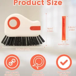 Fönsterrengöring-2-delad mångsidig fönsterremsa-rengöringsverktyg med borstar för flera användningsområden, perfekt för rengöring av skjutdörrsskenor