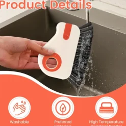 Fönsterrengöring-2-delad mångsidig fönsterremsa-rengöringsverktyg med borstar för flera användningsområden, perfekt för rengöring av skjutdörrsskenor