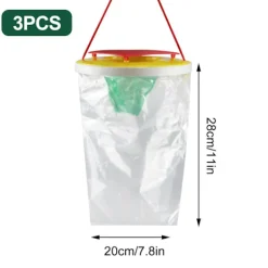 Skadedjur & Insekter-3-delars flugfångarkit för inomhus/utomhusbruk, röda flugfällor, transparent flugfälla refill, för fruktflugor