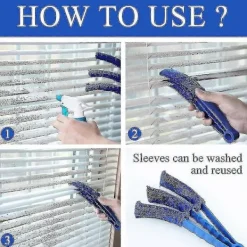 Fönsterrengöring-5-delars set med persienndammvippor för rengöring av luftkonditioneringsfönster