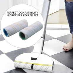 unbranded Städmoppar-4-delars set med rullar för Kärcher FC7 FC5 FC3 FC3D elektrisk golvrengörare 2.055-007.0 / 2.055-006.0