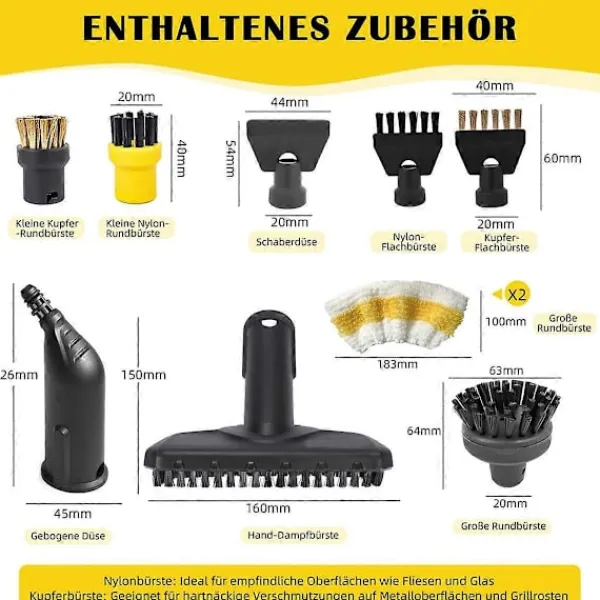 Dammsugare & Tillbehör-10-delars tillbehörsset för Kärcher ångtvättar SC1, SC2, SC3, SC4 och SC5 Som Visas As Shown
